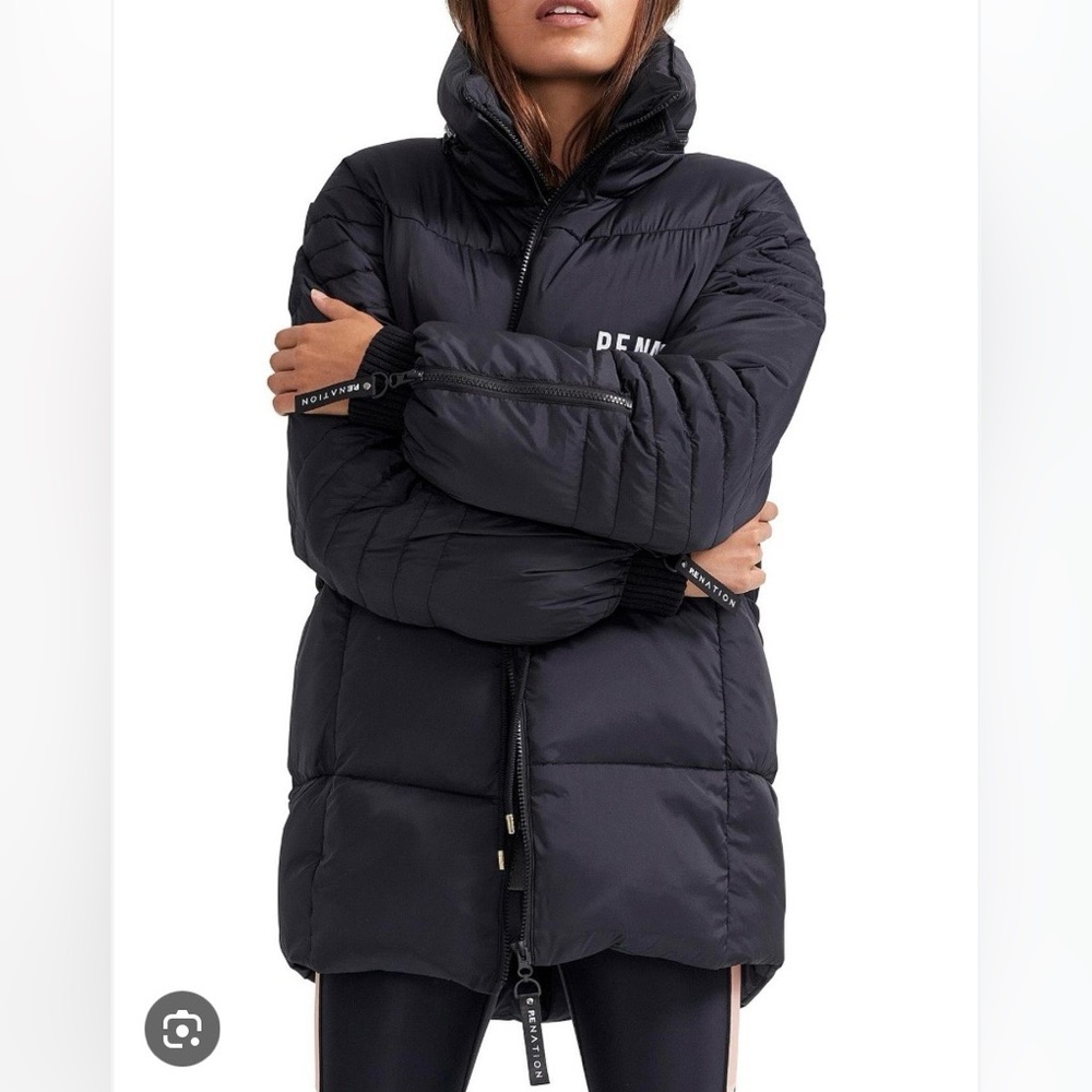 P.E Nation Black Full Court Puffer Jacket